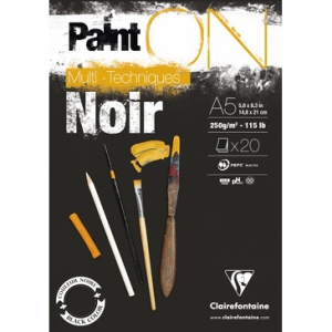 Blocco Clairefontaine Paint On Noir 250gr