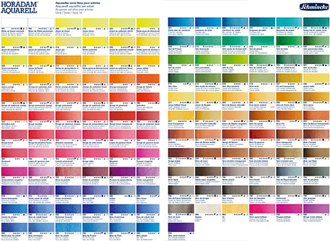 colour chart HORADAM watercolours1